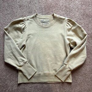 Unsubscribed Puff Sleeve‎ Crewneck Sweatshirt Washed Olive Size Small